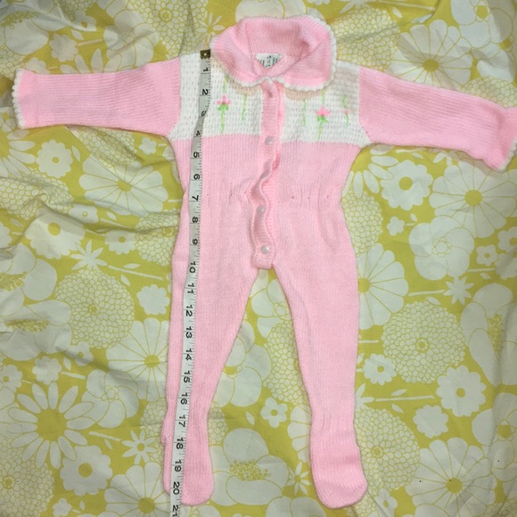 VINTAGE Newborn Confetti Knit Footies - Picture 2 of 5